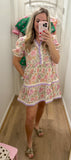 Cream & Lavender Floral Dress