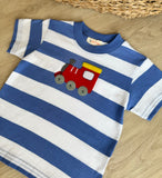 Luigi Dark Chambray Stripe Train Tee