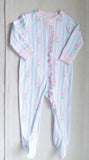 James & Lottie Floral Pastel Stripe Lottie Zip Pajama
