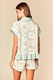 Patchwork Mallard Quarter Zip Short Set