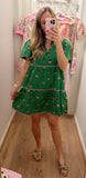 Vivi Green Floral Dress