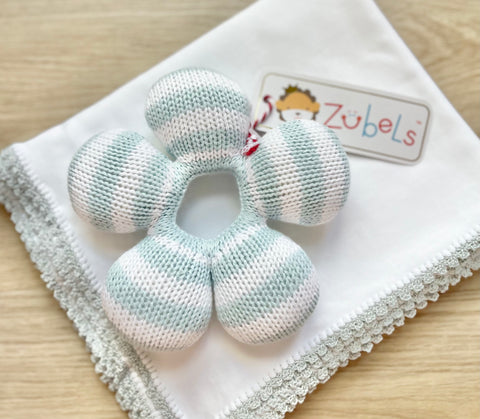 Zubels Star Knit Rattle in Blue