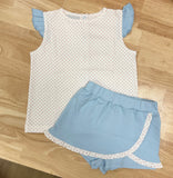 Squiggles by Charlie Red Dot/Blue Skort Set