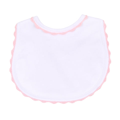 Magnolia Baby Baby Joy Crochet Trim Bib- Pink