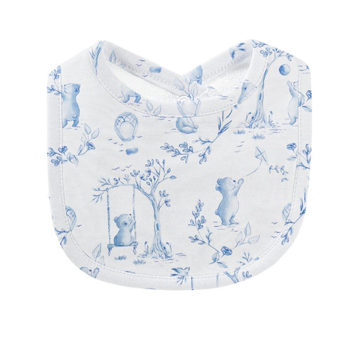 Baby Cub Chic Blue Toile De Jouy Bib