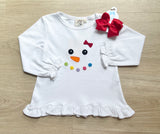 Luigi Kids Girls Snowman Face Long Sleeve Tee