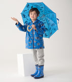 Hatley Broken Dino Stamp Zip Up Rain Jacket