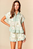 Patchwork Mallard Quarter Zip Short Set