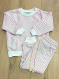 Sage & Lilly Pink Gingham Jogger Set