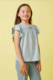 Hayden Girl Blue Smocked Top