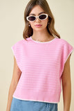 Bubblegum Textured Edge Stitch Top