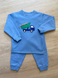 Luigi Kids Chambray Dump Truck Sweatshirt Set