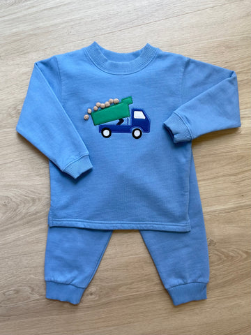 Luigi Kids Chambray Dump Truck Sweatshirt Set