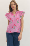 Pink June Floral Top