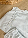 Baby Sen Light Blue Embroidered Vehicle Diaper Set