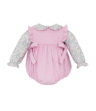 Petit Bebe Pink Corduroy Liberty Floral Bubble Set
