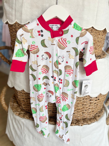 Magnolia Baby Bamboo Festive Cupcakes Zip Footie