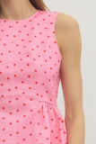 Pink Dot Peplum Top