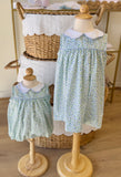 Anvy Kids Blue Floral Scallop Collar Dress