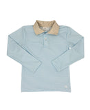 Set Athletics Parker Polo- Cotton Candy Blue & Sandstone Khaki