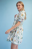 Winding Vine Half Button Floral Dress