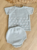 Mi Lucero Blue Dotted Diaper Set