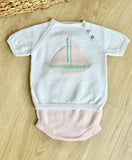 Mi Lucero Pink Sailboat Diaper Set