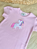 Luigi Kids Light Pink Unicorn Top