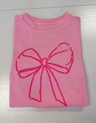 Mustard & Ketchup Kids Light Pink Bow Sweatshirt