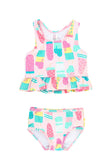 Ruffle Butts Ice Cream Social Peuplum Two Piece Tankini