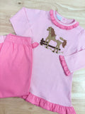 Squiggles by Charlie Bubblegum Horse Ruffle Pant Set