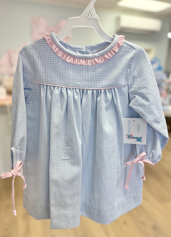 Anvy Kids Blue Check Tie Dress