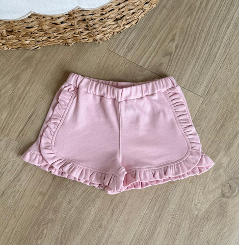 Luigi Kids Light Pink Side Ruffle Shorts