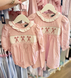 True Smocked Candy Cane Dress