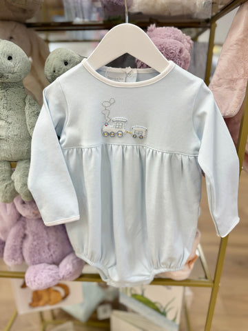 Squiggles by Charlie Blue Train Long Sleeve Bubble (Please Read)
