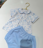 James & Lottie Blue Puppy Rory Diaper Set *Pre Sale*