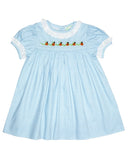 Grace & James Blue Gingham Pumpkin Bullion Dress