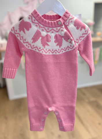 Maddie & Connor Pink Bow Sweater Romper