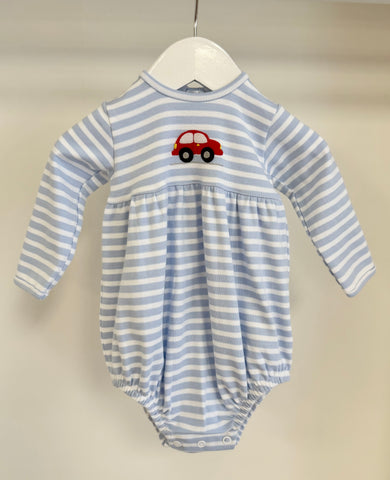 Squiggles by Charlie Blue Stripe Car Long Sleeve Bubble