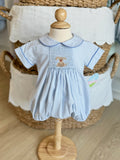 Zuccini Kids Smocked Puppy Bubble