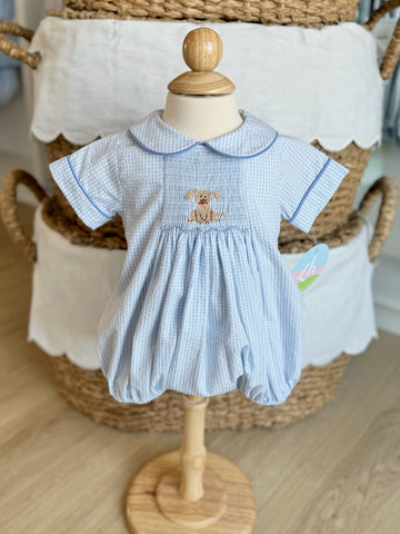 Zuccini Kids Smocked Puppy Bubble