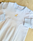 Squiggles by Charlie Blue Stripe Duck Long Romper
