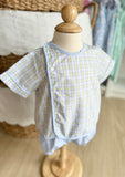 Baby Sen Blue & Yellow Plaid Diaper Set