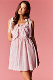 Pink Floral Stripe Bow Dress
