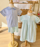 Anvy Kids Blue Pastel Plaid Clara Dress