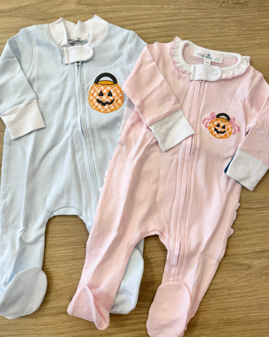 Magnolia Baby Trick or Treat Boys Zip Footie