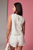 White Eyelet Short Set