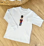 Squiggles by Charlie Pale Blue Christmas Toy Soldier Long Sleeve Tee