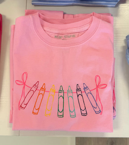 Mustard & Ketchup Kids Light Pink Crayon Tee