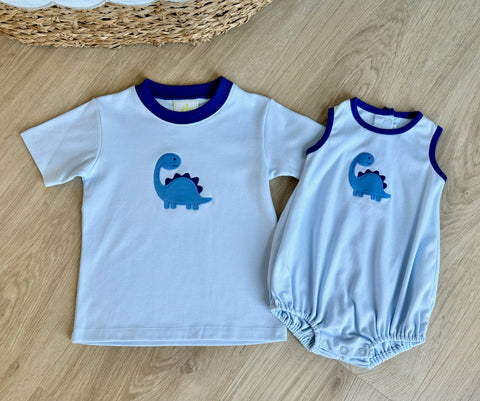 Zuccini Kids Light Blue Dino Knit Play Tee